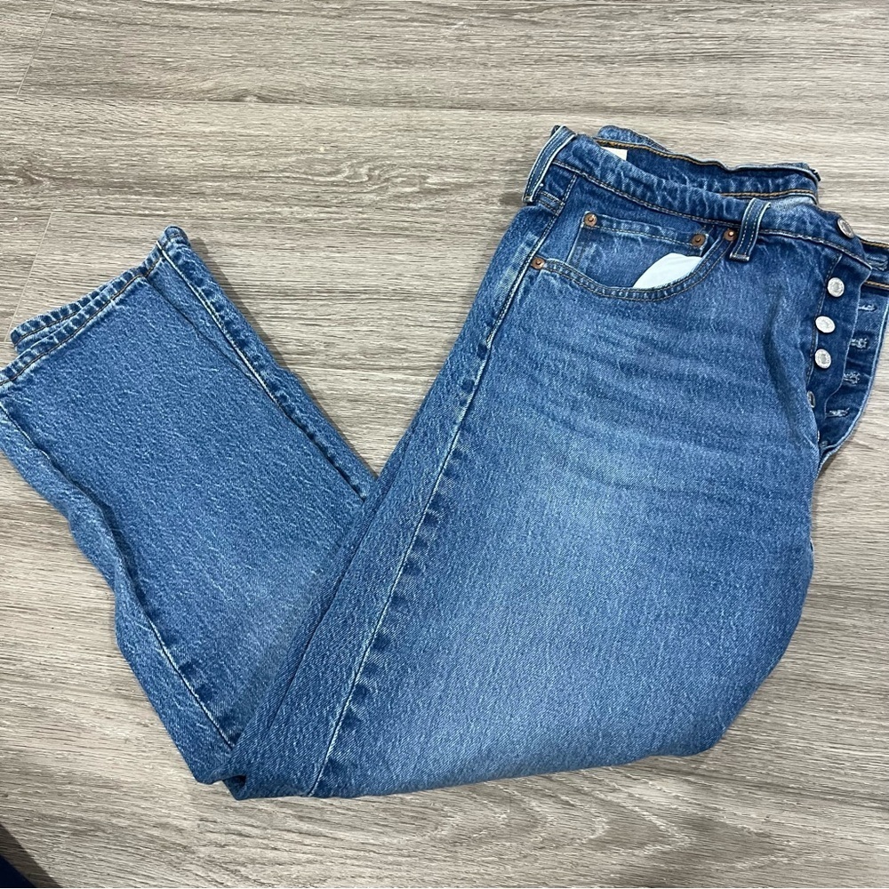 Levis 501S Skinny Classic Blue Women's Jeans W32 L28 BUtton Fly